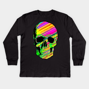 Retro 80s Skull Kids Long Sleeve T-Shirt